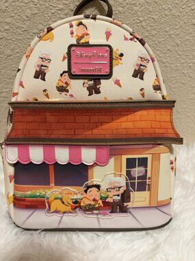 Disney Parks Loungefly Pixar UP Backpack Ice Cream Shop Carl Russell Dug NWT